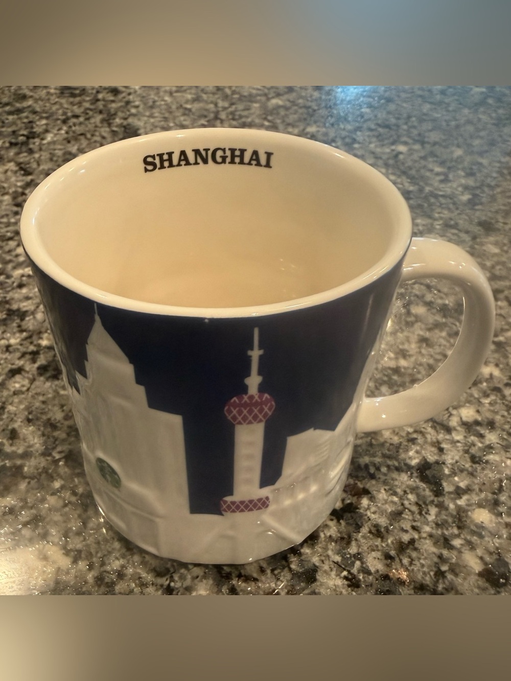 Starbucks Shanghai Skyline Mug in Navy and White